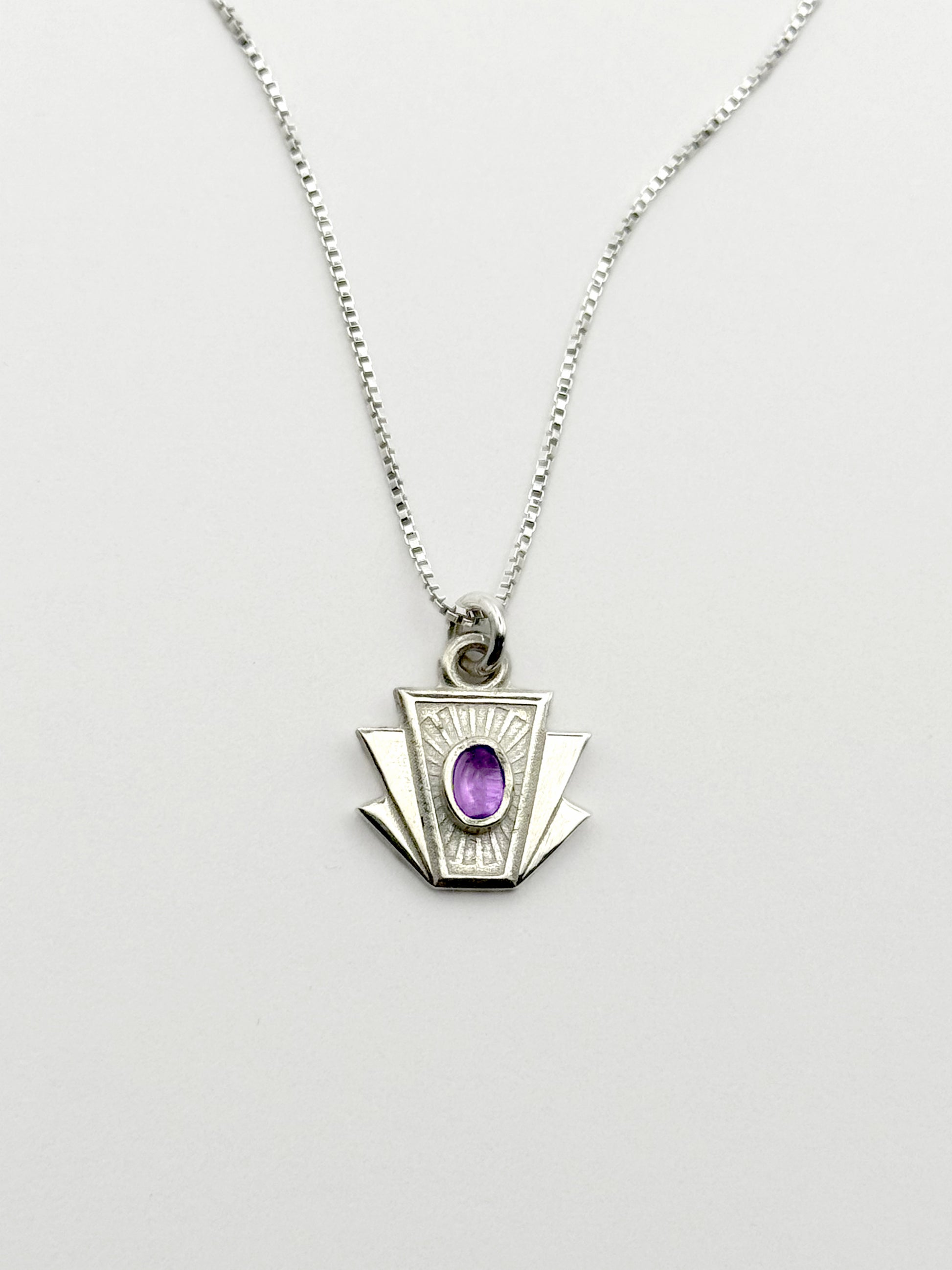 Baby Keystone Necklace - Amethyst