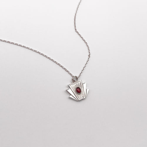 Baby Keystone Necklace - Garnet