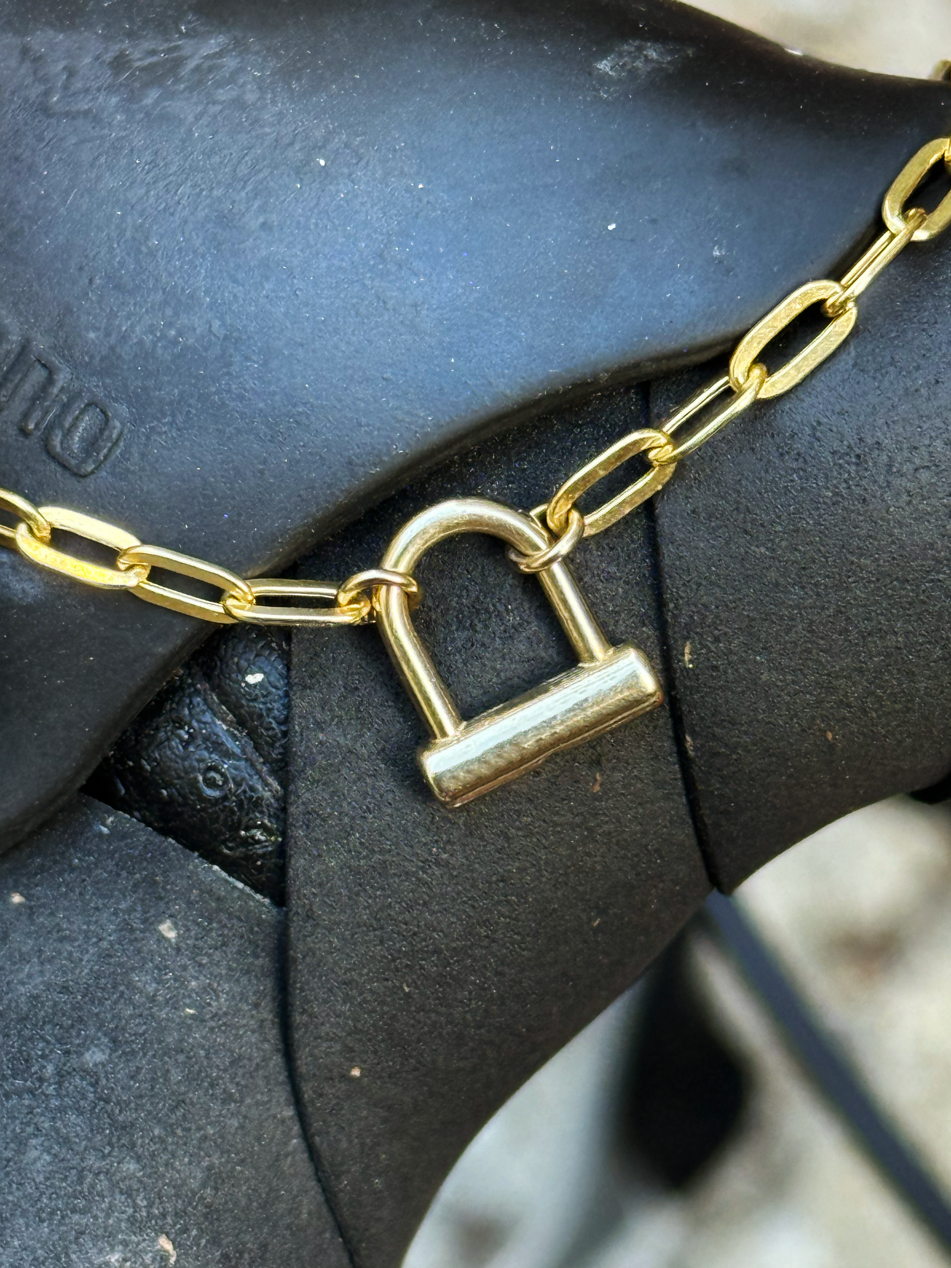 Mini U-Lock Charm – Gold