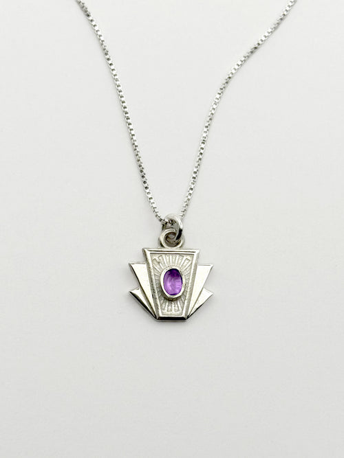 Baby Keystone Necklace - Amethyst